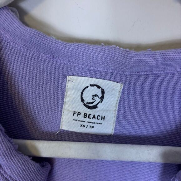 Free People Beach Purple Gauze Short Sleeve Oversized Dress XS - Picture 6 of 9